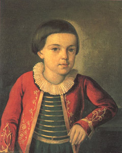 Неизвестный художник. М.Ю. Лермонтов в возрасте 6-8 лет. 1820-22 гг.